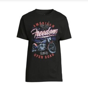 Celebrate Patriotic NEW XXL American Freedom Short Sleeve Tee Black 578